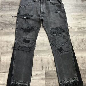 1 of 1 repaired/flared denim